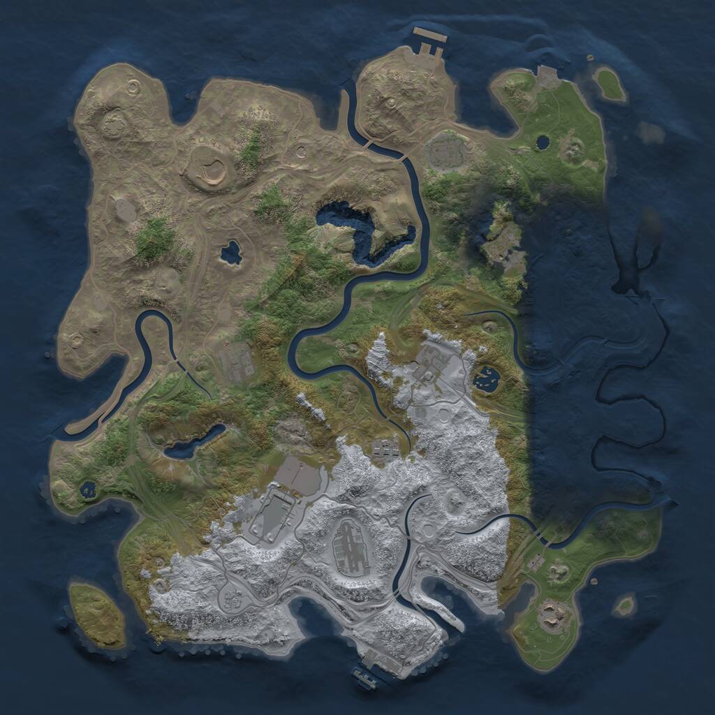 Rust Map: Procedural Map, Size: 4250, Seed: 345634383, 16 Monuments