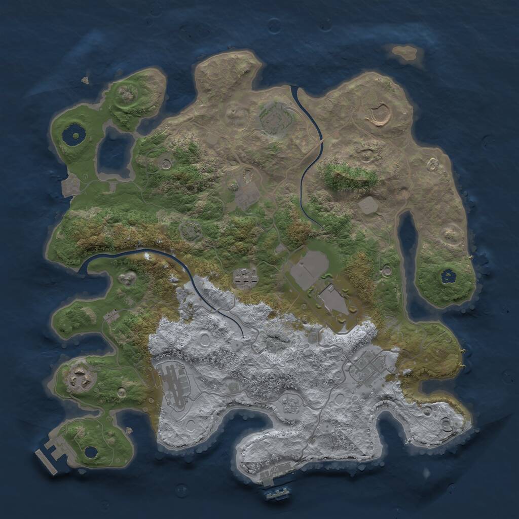 Rust Map: Procedural Map, Size: 3500, Seed: 1457530275, 14 Monuments