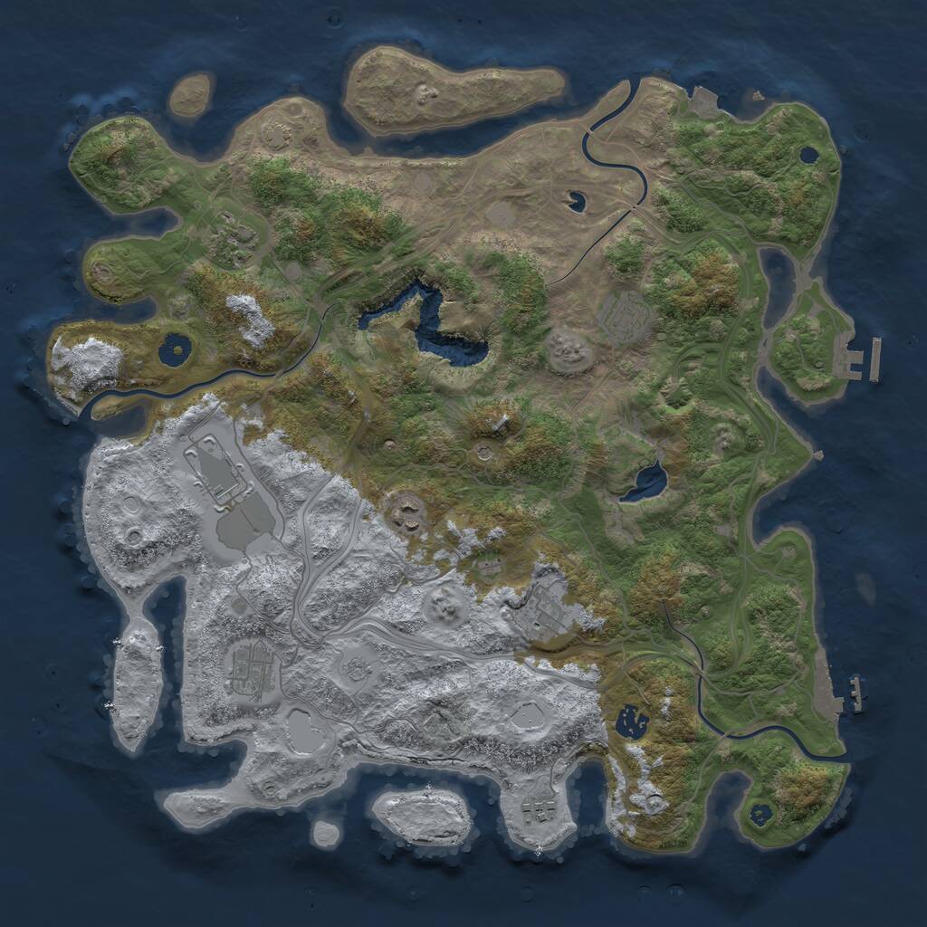 Rust Map: Procedural Map, Size: 4250, Seed: 42461128, 14 Monuments