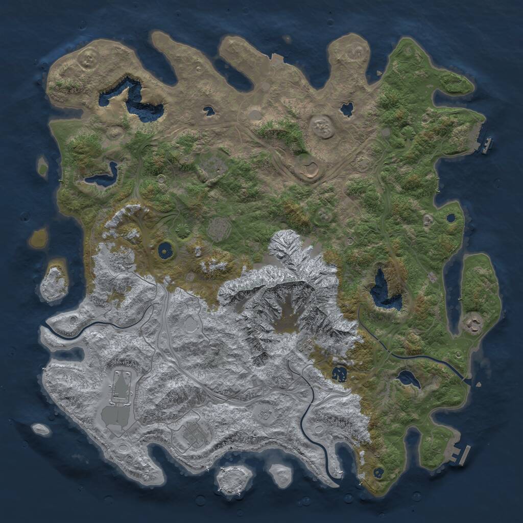 Rust Map: Procedural Map, Size: 5000, Seed: 2311, 15 Monuments