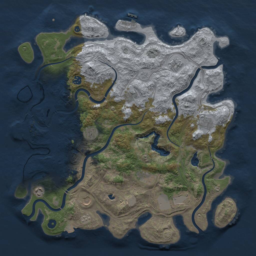 Rust Map: Procedural Map, Size: 4250, Seed: 1969936247, 16 Monuments