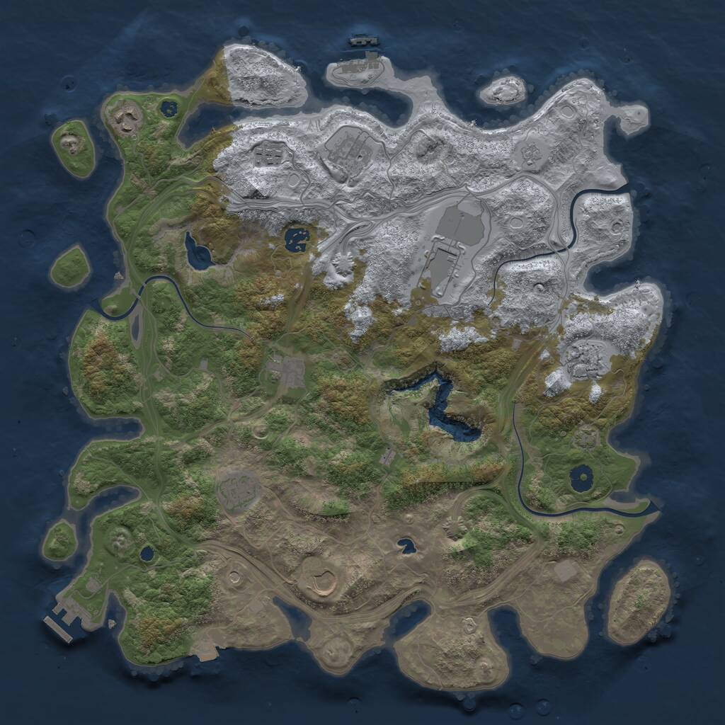 Rust Map: Procedural Map, Size: 4250, Seed: 1969936247, 15 Monuments