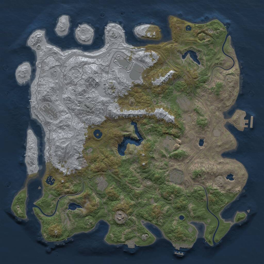 Rust Map: Procedural Map, Size: 4500, Seed: 859590111, 16 Monuments