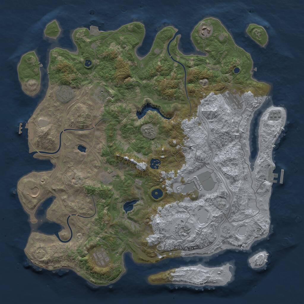 Rust Map: Procedural Map, Size: 4250, Seed: 1682914908, 17 Monuments