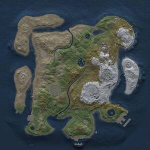 Thumbnail Rust Map: Procedural Map, Size: 3000, Seed: 1438520816, 10 Monuments