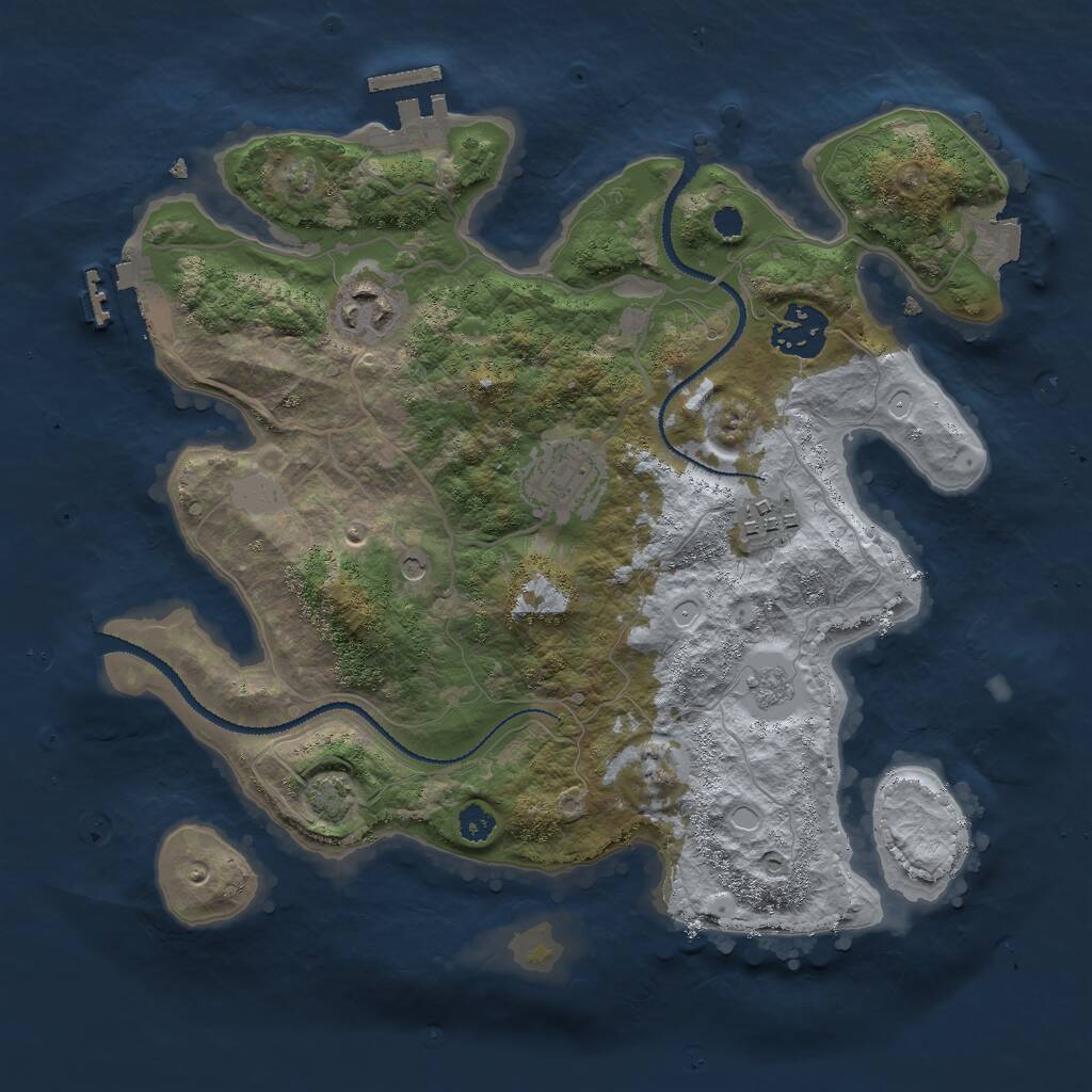 Rust Map: Procedural Map, Size: 3000, Seed: 1269, 10 Monuments