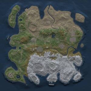 Thumbnail Rust Map: Procedural Map, Size: 3700, Seed: 596710450, 14 Monuments