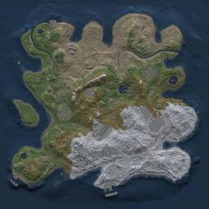 Thumbnail Rust Map: Procedural Map, Size: 3500, Seed: 1592083358, 13 Monuments