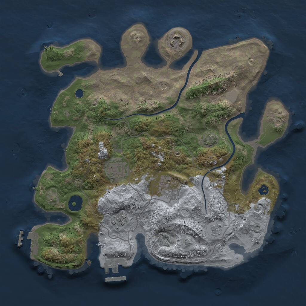 Rust Map: Procedural Map, Size: 3000, Seed: 850230644, 10 Monuments