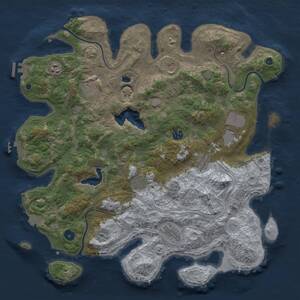 Thumbnail Rust Map: Procedural Map, Size: 4250, Seed: 1488909736, 15 Monuments