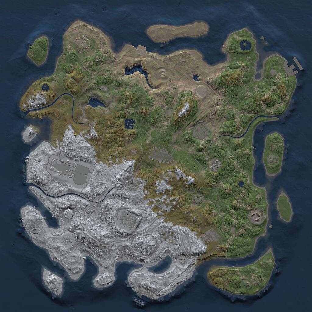 Rust Map: Procedural Map, Size: 4250, Seed: 704431945, 15 Monuments