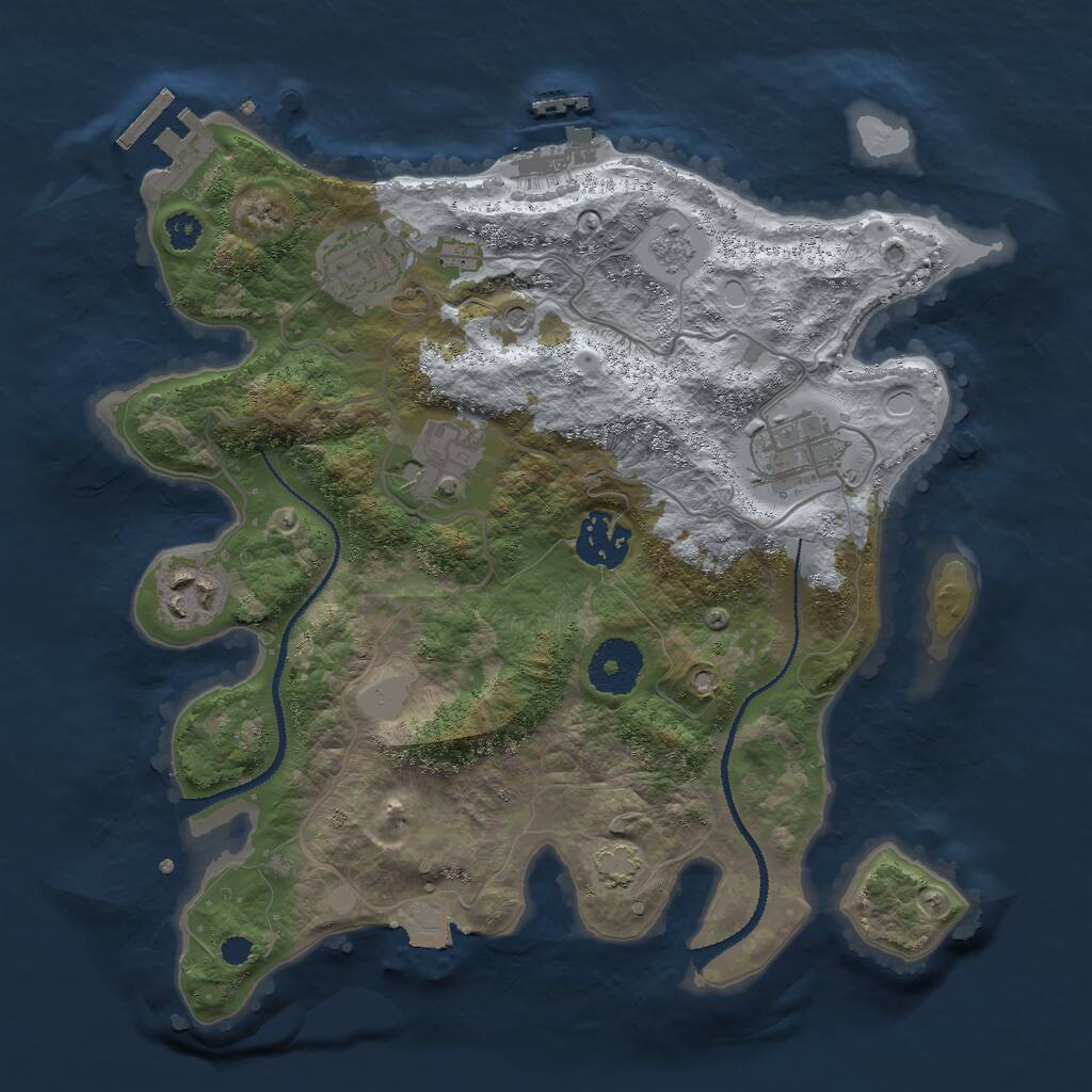 Rust Map: Procedural Map, Size: 3000, Seed: 9861, 11 Monuments
