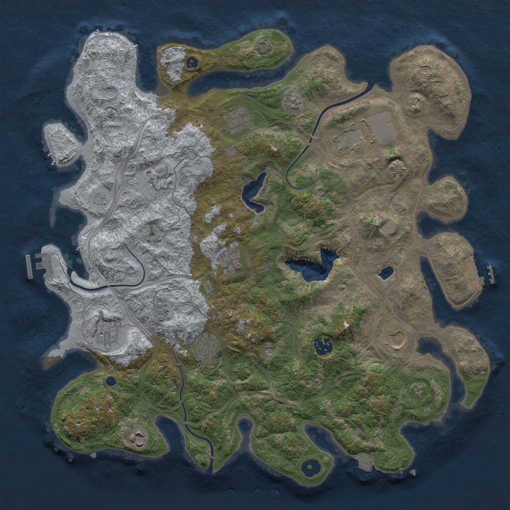 Rust Map: Procedural Map, Size: 4250, Seed: 4044, 16 Monuments
