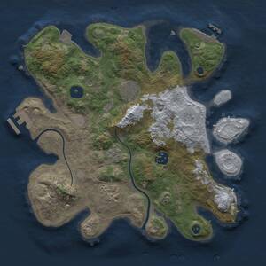 Thumbnail Rust Map: Procedural Map, Size: 3000, Seed: 776089935, 10 Monuments