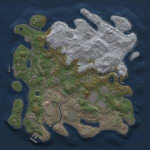 Thumbnail Rust Map: Procedural Map, Size: 3750, Seed: 930646262, 13 Monuments
