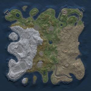 Thumbnail Rust Map: Procedural Map, Size: 3650, Seed: 53049781, 15 Monuments