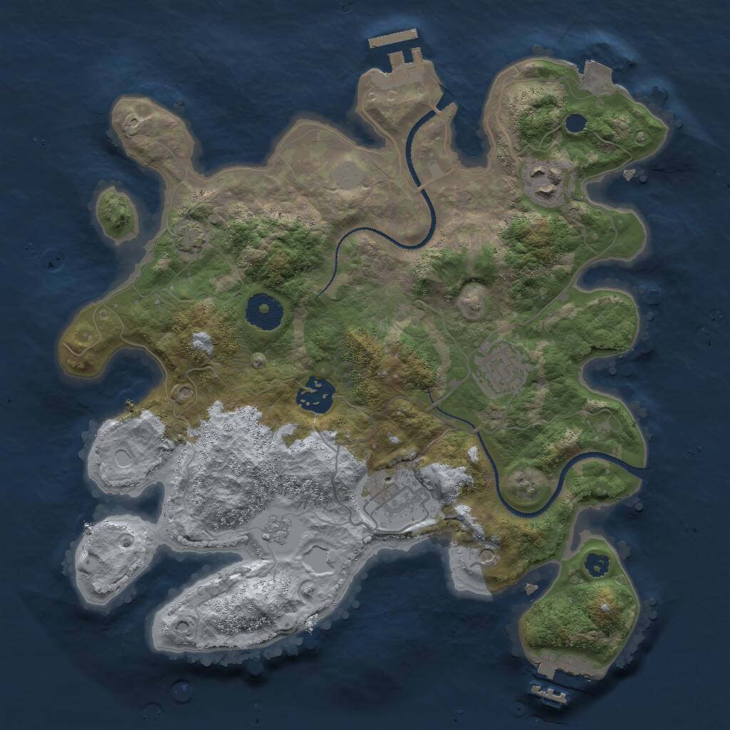 Rust Map: Procedural Map, Size: 3000, Seed: 156431153, 10 Monuments