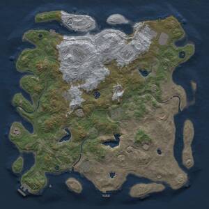 Thumbnail Rust Map: Procedural Map, Size: 4500, Seed: 142608175, 16 Monuments