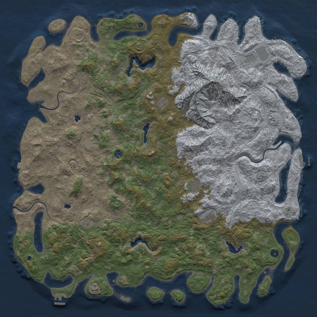 Rust Map: Procedural Map, Size: 6000, Seed: 13376236, 17 Monuments