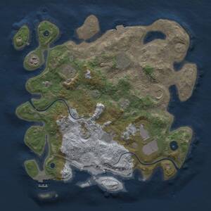 Thumbnail Rust Map: Procedural Map, Size: 3500, Seed: 1323438387, 12 Monuments