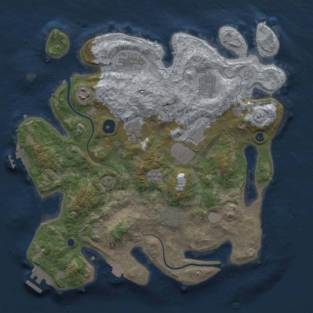 Rust Map: Procedural Map, Size: 3500, Seed: 187295798, 13 Monuments