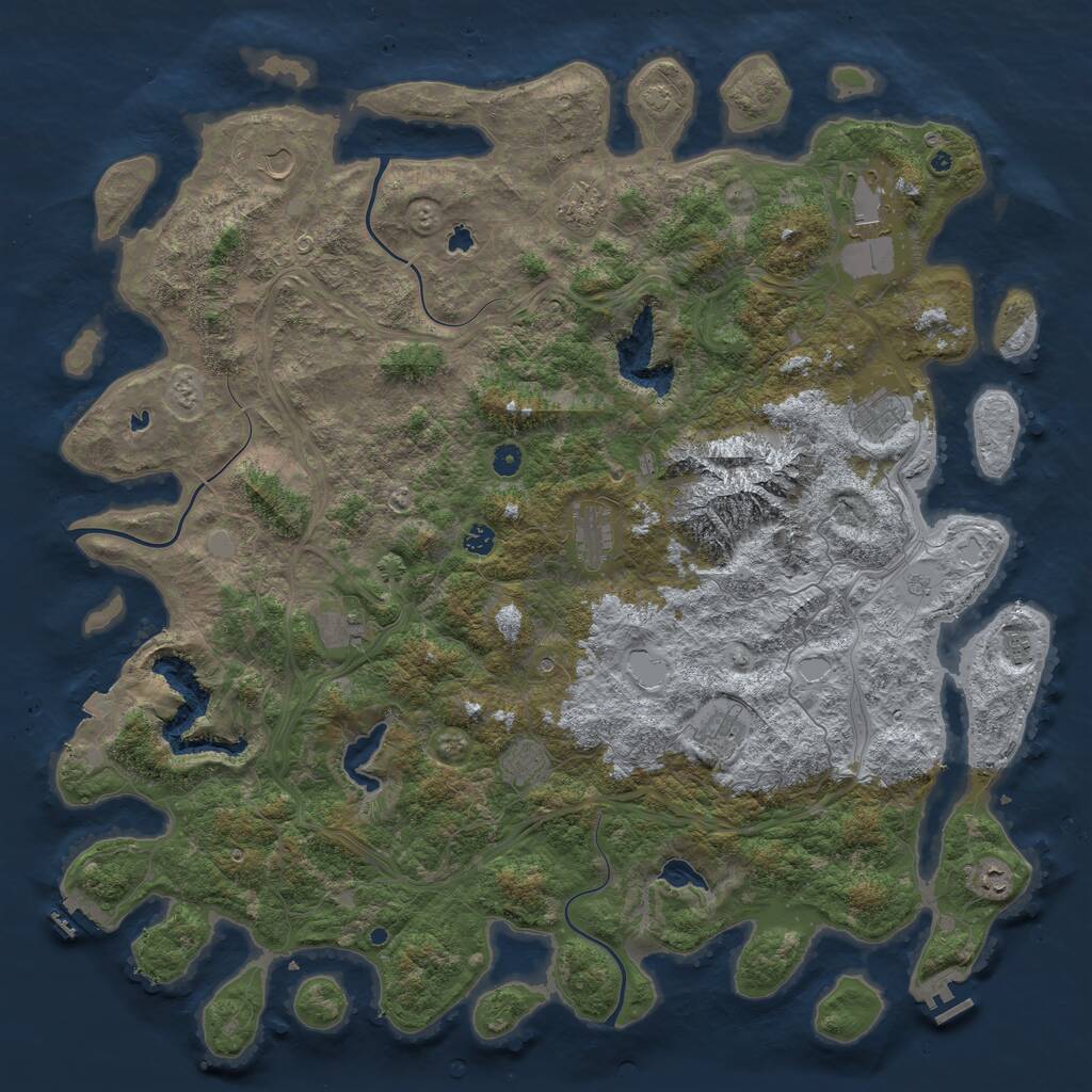 Rust Map: Procedural Map, Size: 5350, Seed: 1014290088, 17 Monuments