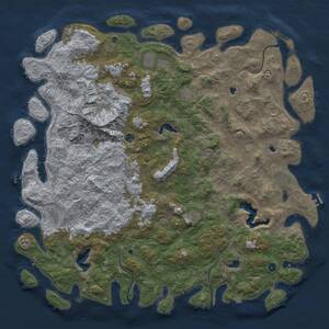 Thumbnail Rust Map: Procedural Map, Size: 6000, Seed: 588692314, 17 Monuments