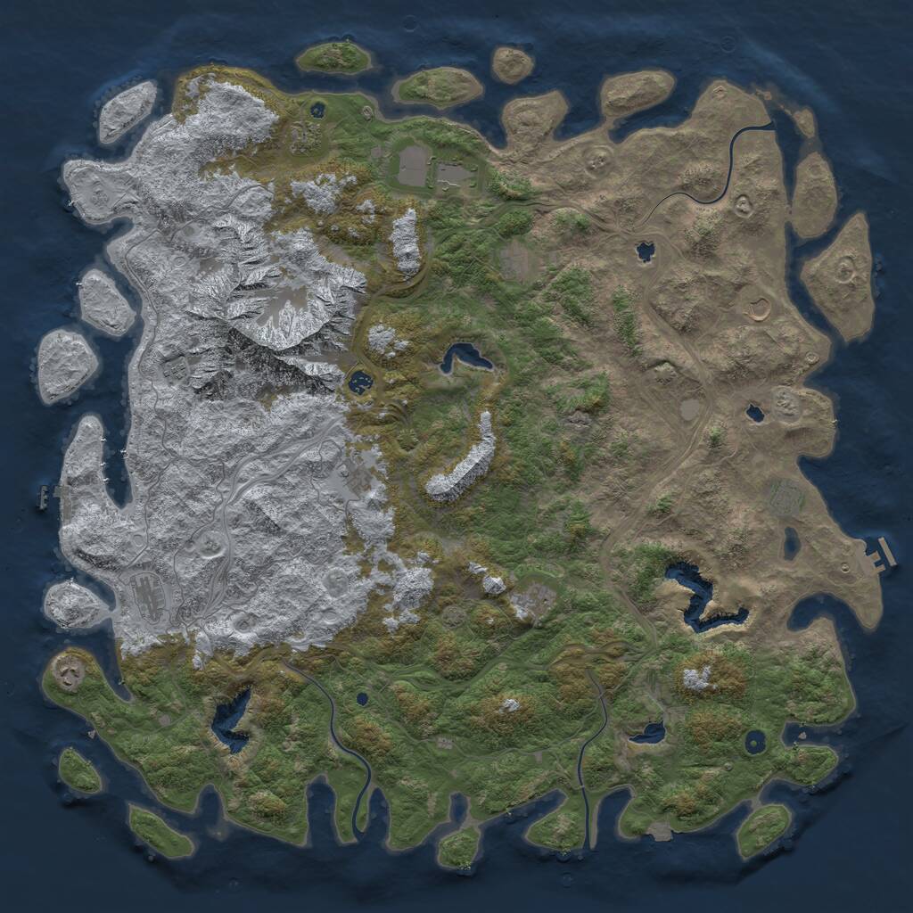 Rust Map: Procedural Map, Size: 6000, Seed: 588692314, 17 Monuments