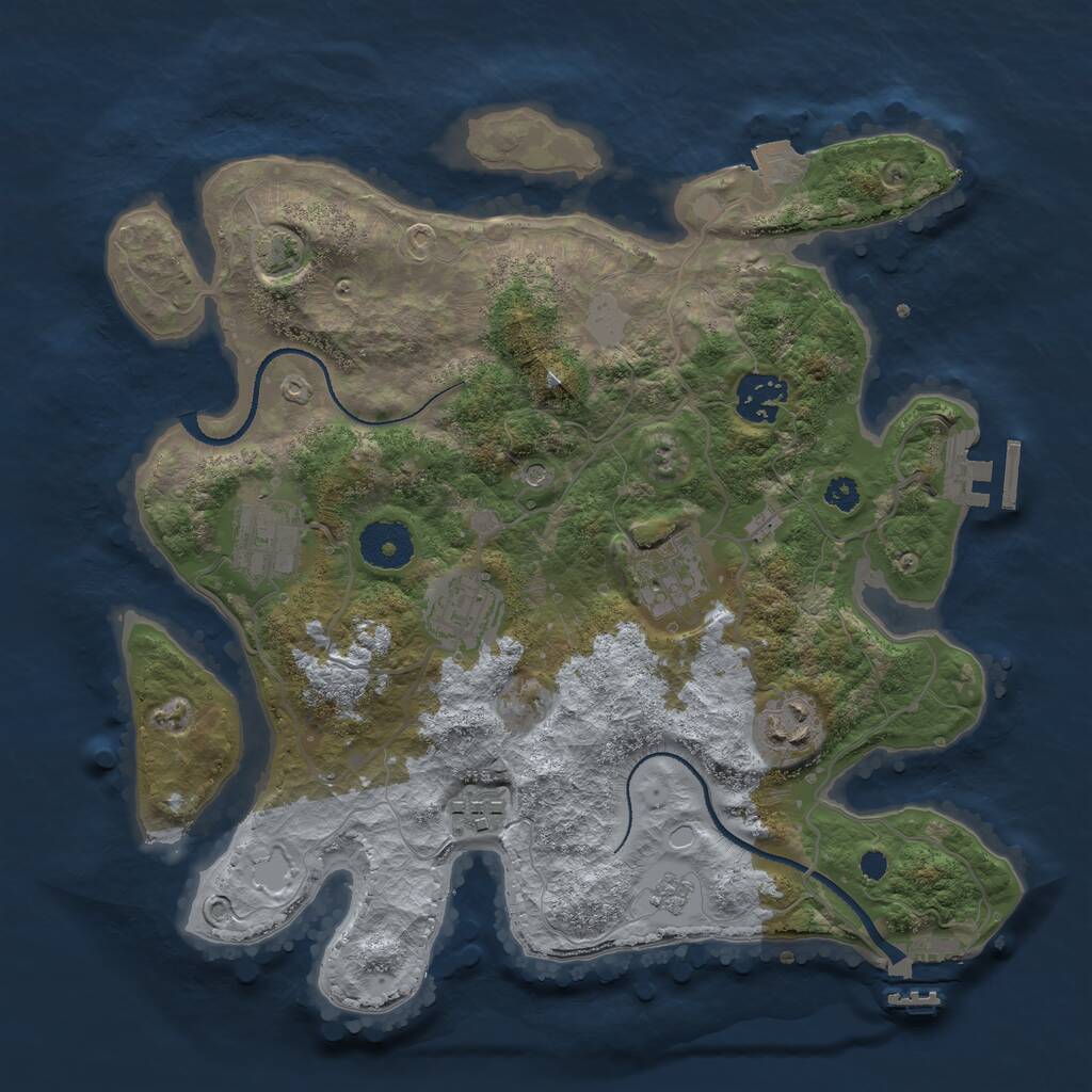Rust Map: Procedural Map, Size: 3200, Seed: 241107, 12 Monuments