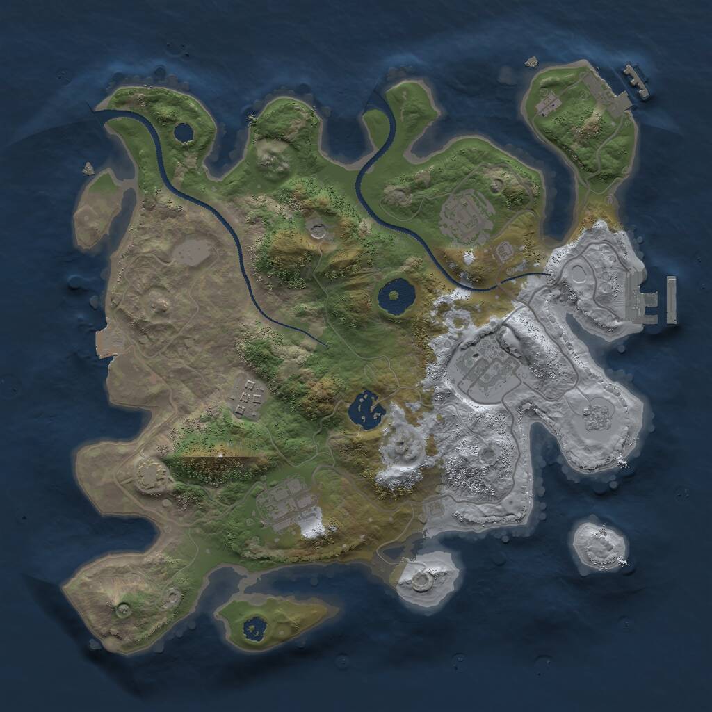 Rust Map: Procedural Map, Size: 3000, Seed: 78187167, 11 Monuments