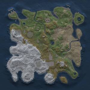 Thumbnail Rust Map: Procedural Map, Size: 3500, Seed: 1585595689, 13 Monuments