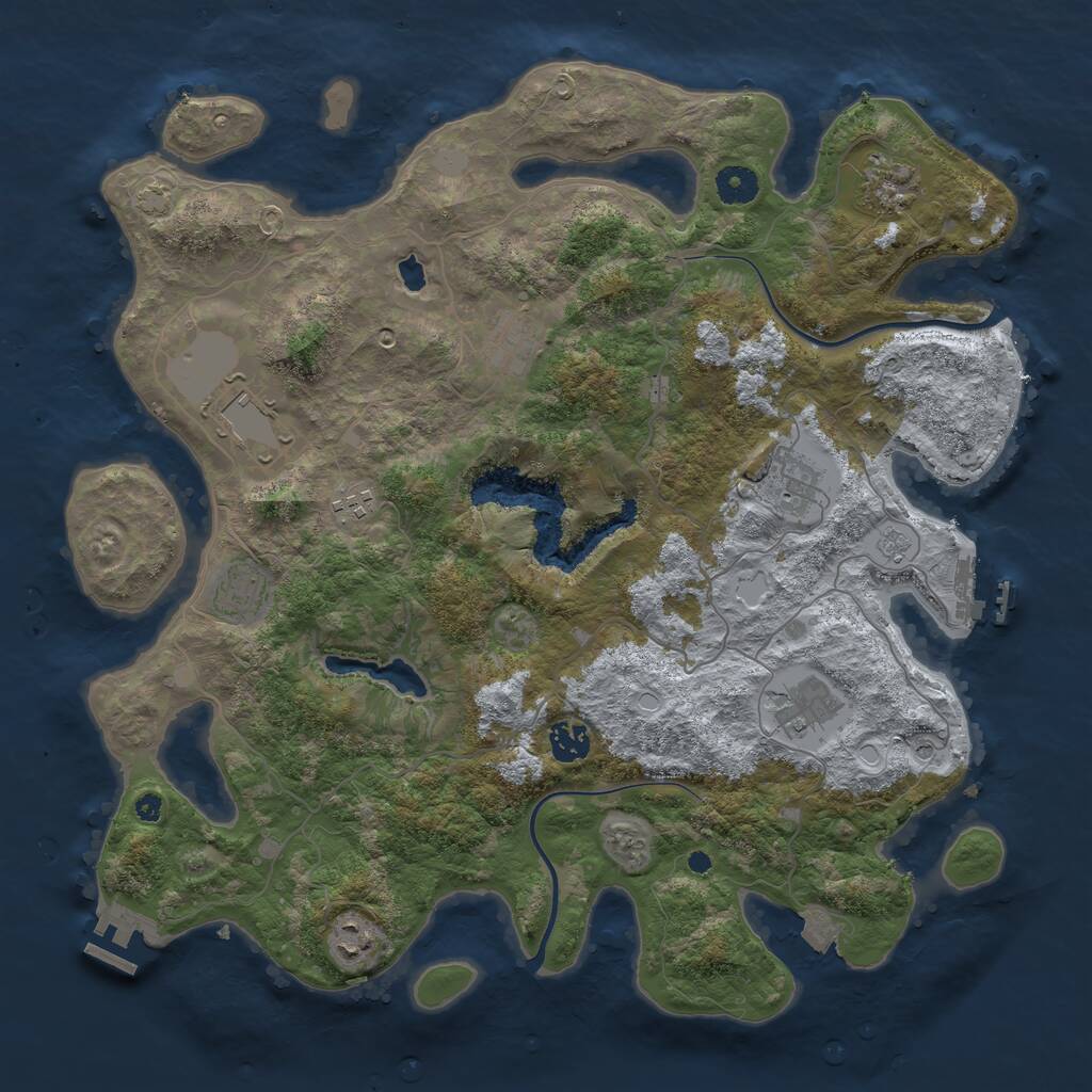 Rust Map: Procedural Map, Size: 4000, Seed: 924198215, 15 Monuments