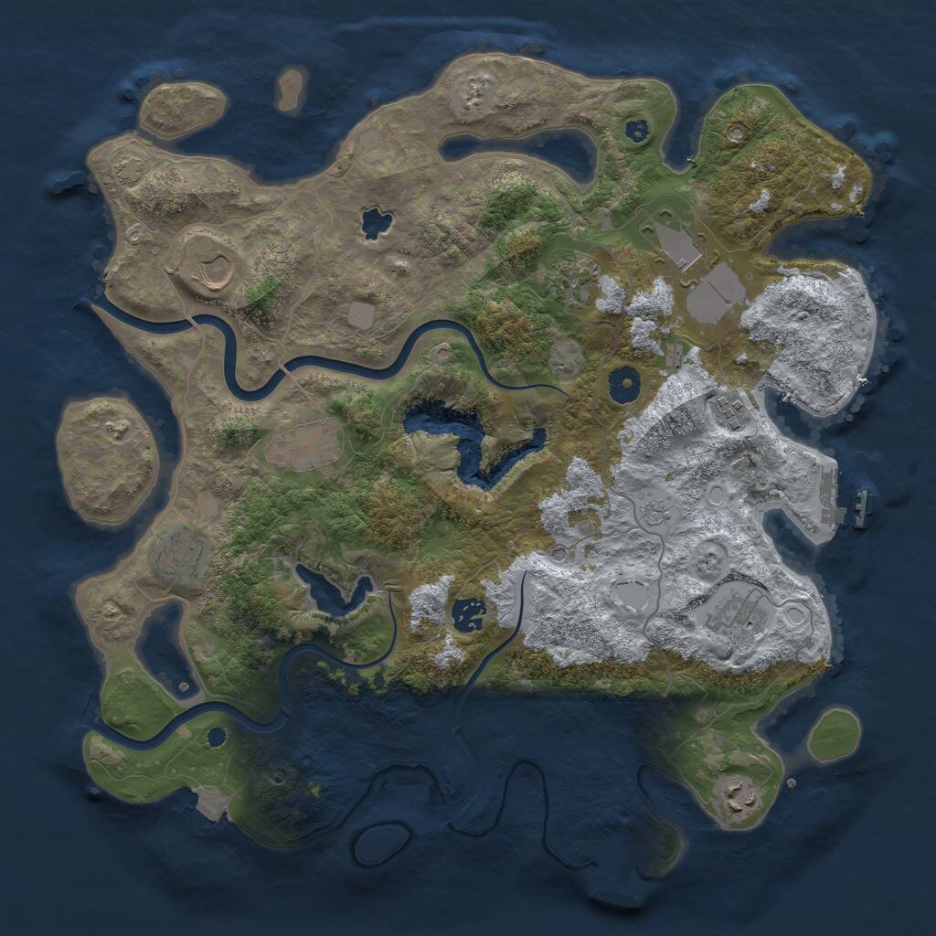 Rust Map: Procedural Map, Size: 4000, Seed: 924198215, 15 Monuments