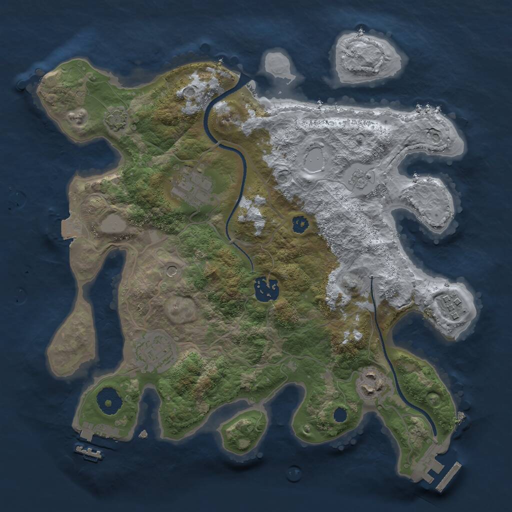 Rust Map: Procedural Map, Size: 3000, Seed: 600408729, 11 Monuments