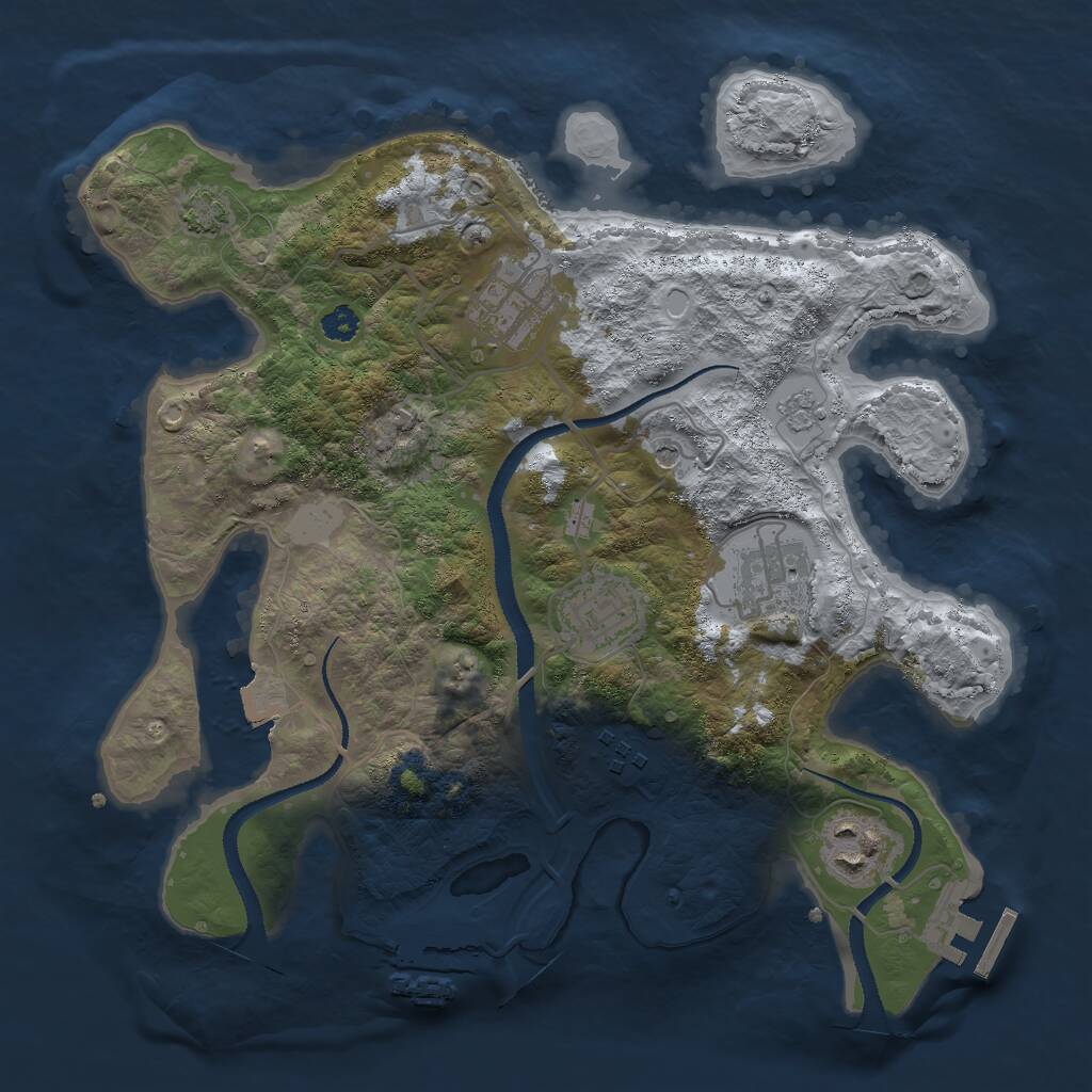 Rust Map: Procedural Map, Size: 3000, Seed: 600408729, 11 Monuments