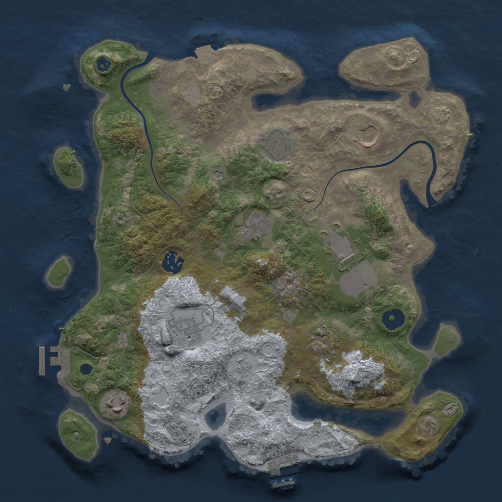 Rust Map: Procedural Map, Size: 3500, Seed: 1871572946, 15 Monuments