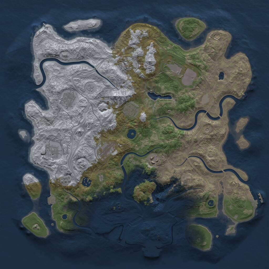 Rust Map: Procedural Map, Size: 4250, Seed: 1099340069, 15 Monuments