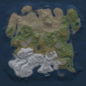 Thumbnail Rust Map: Procedural Map, Size: 3500, Seed: 962873944, 12 Monuments