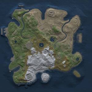 Thumbnail Rust Map: Procedural Map, Size: 3000, Seed: 1123585225, 11 Monuments