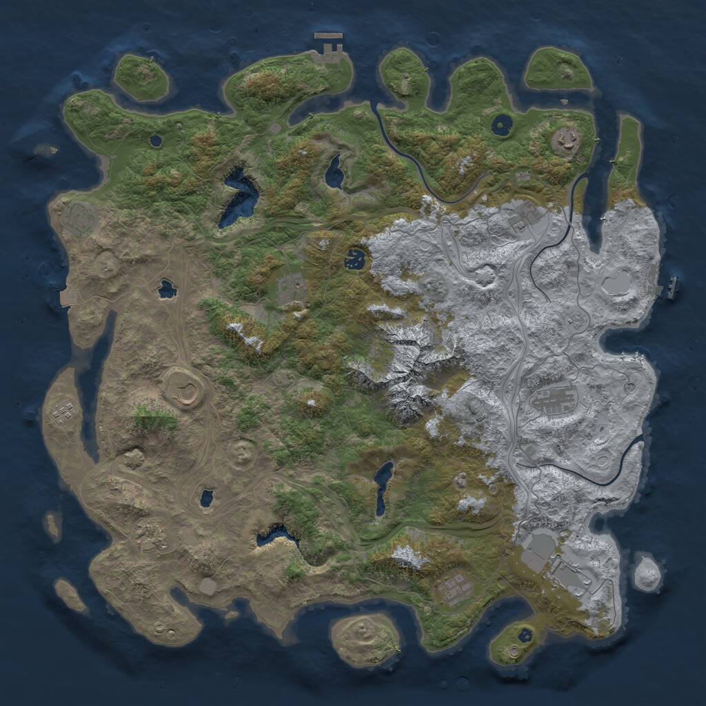 Rust Map: Procedural Map, Size: 5000, Seed: 1594872114, 17 Monuments