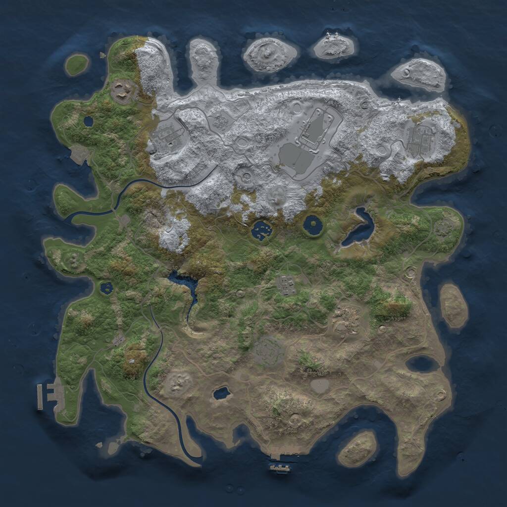 Rust Map: Procedural Map, Size: 4000, Seed: 28274, 14 Monuments
