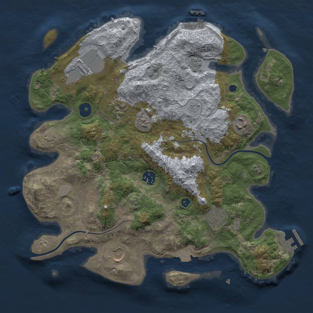 Rust Map: Procedural Map, Size: 3500, Seed: 430561705, 13 Monuments