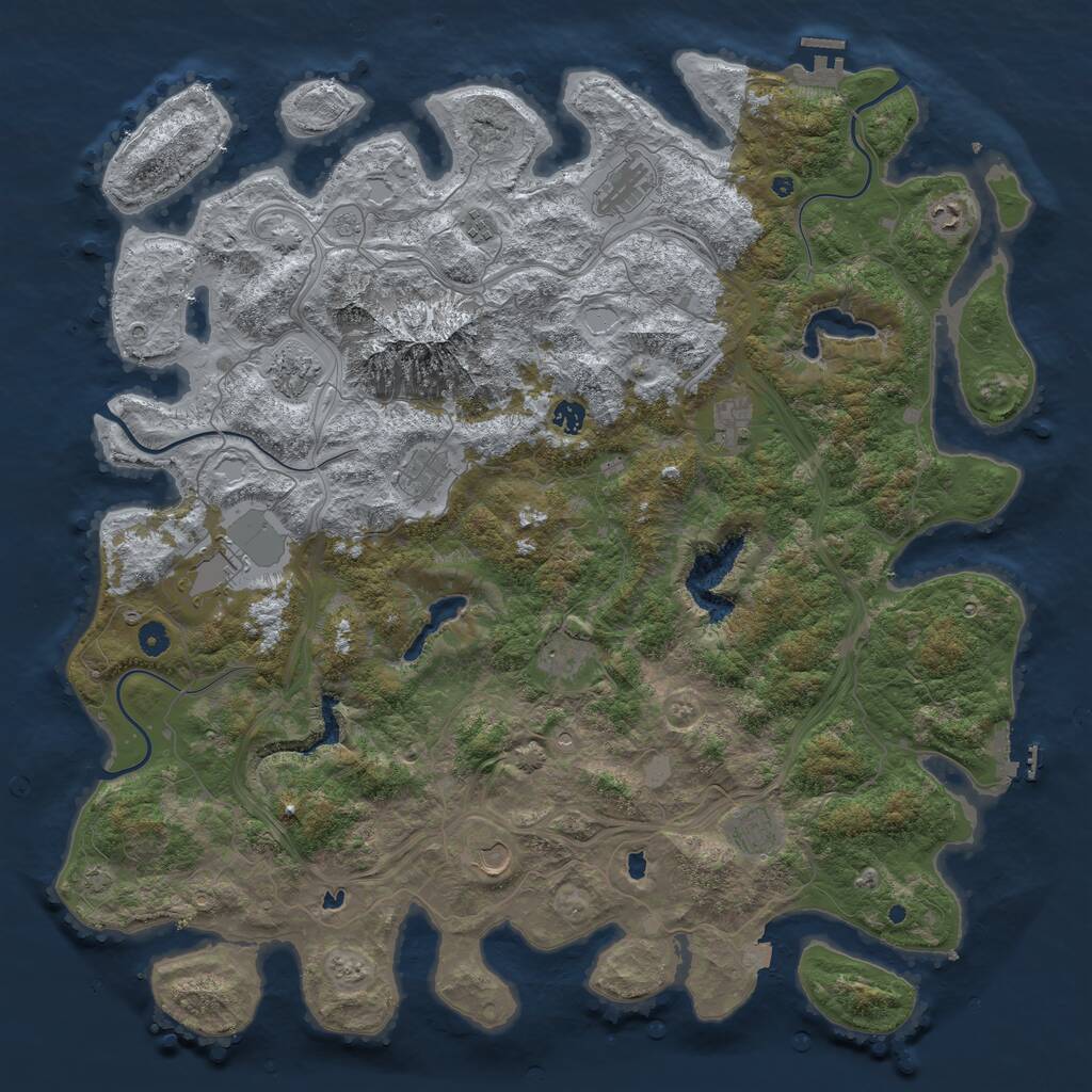 Rust Map: Procedural Map, Size: 5000, Seed: 1525857226, 17 Monuments