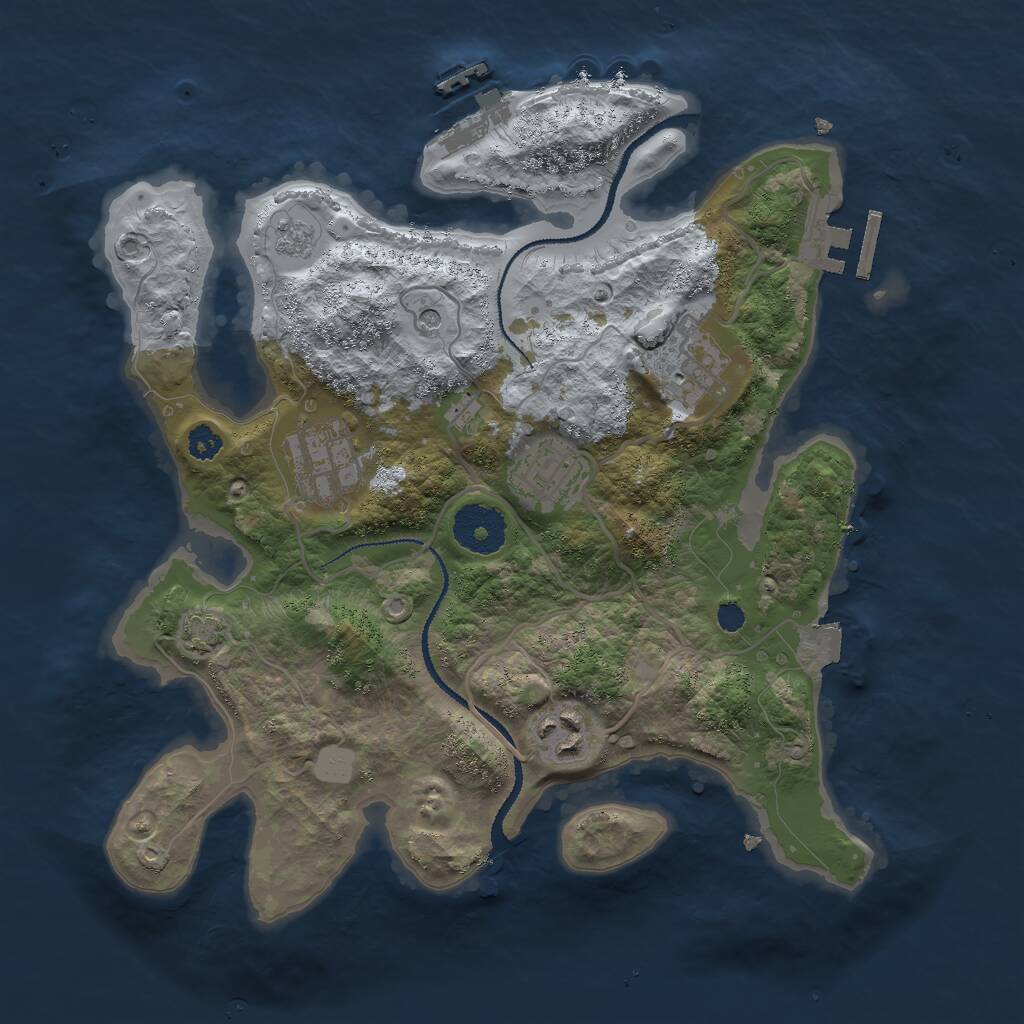 Rust Map: Procedural Map, Size: 3000, Seed: 33709920, 10 Monuments