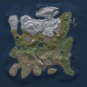 Thumbnail Rust Map: Procedural Map, Size: 3000, Seed: 33709920, 10 Monuments