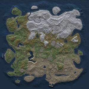 Thumbnail Rust Map: Procedural Map, Size: 4500, Seed: 73651161, 16 Monuments