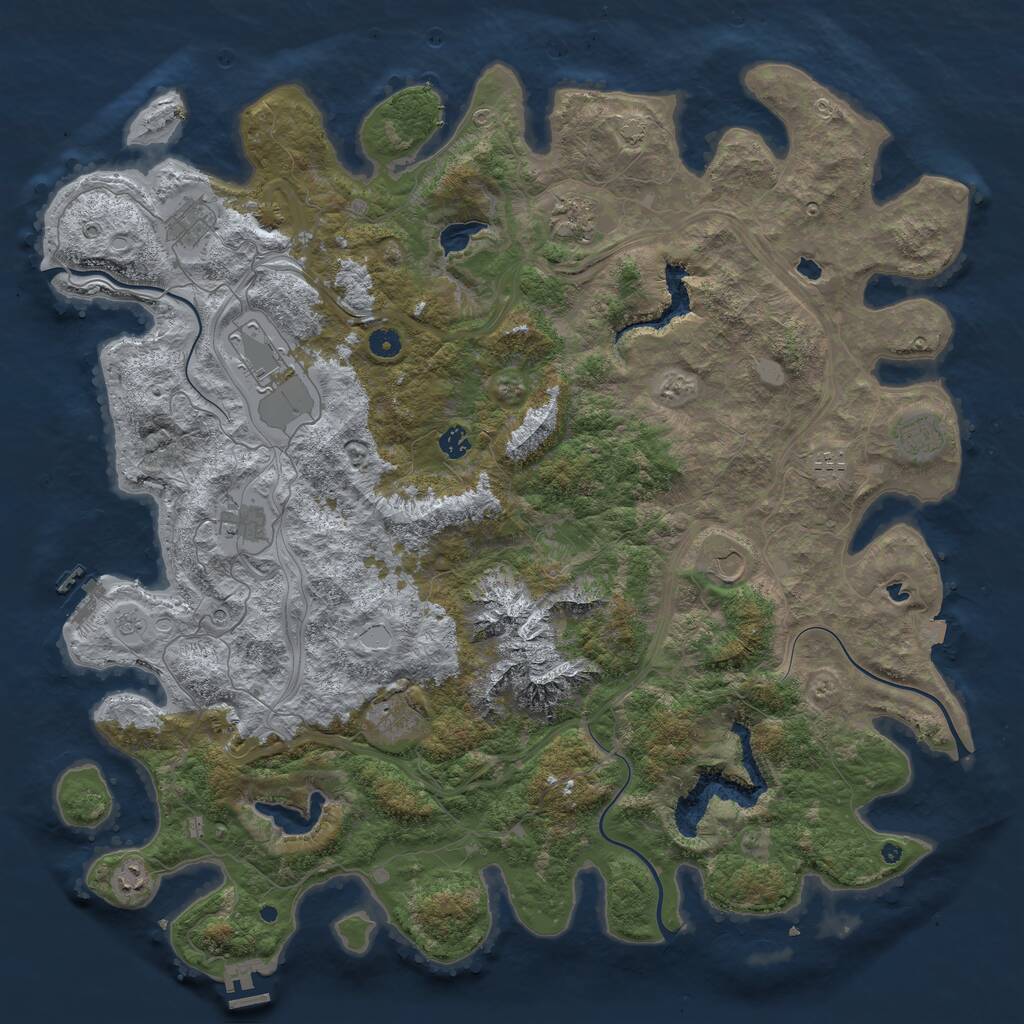 Rust Map: Procedural Map, Size: 5000, Seed: 252942714, 16 Monuments