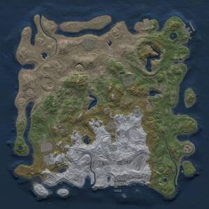 Thumbnail Rust Map: Procedural Map, Size: 4500, Seed: 1349872958, 16 Monuments