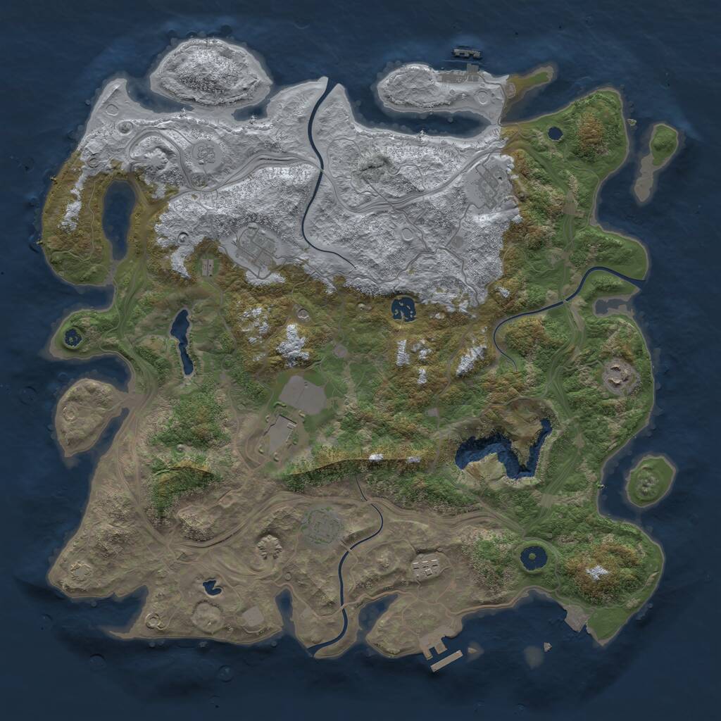 Rust Map: Procedural Map, Size: 4300, Seed: 955285, 13 Monuments