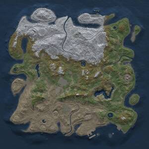 Thumbnail Rust Map: Procedural Map, Size: 4300, Seed: 955285, 13 Monuments